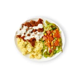 Kebab valkosipulikermaperunoilla